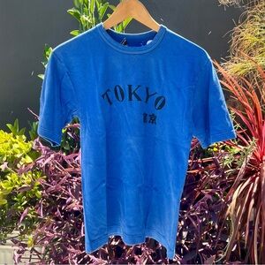 VTG Tokyo Blue Cotton Crewneck T-shirt